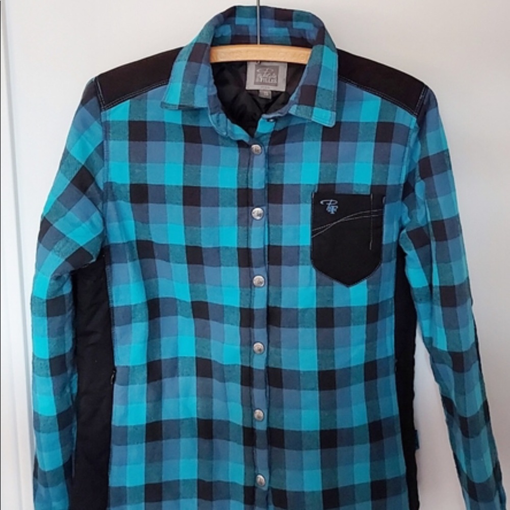 Blue and Black Plaid Women's Jacket